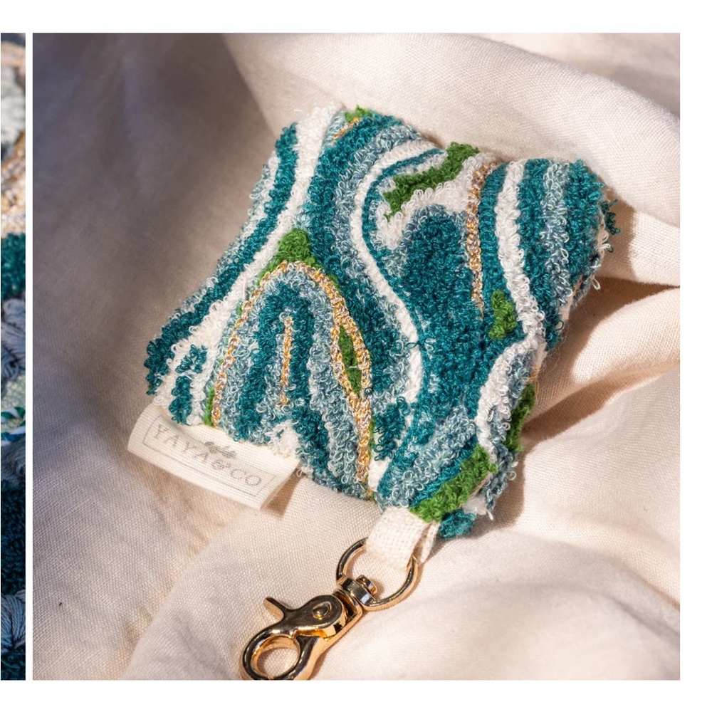 Yaya & Co  Teal and Gold Key Holder bag charm